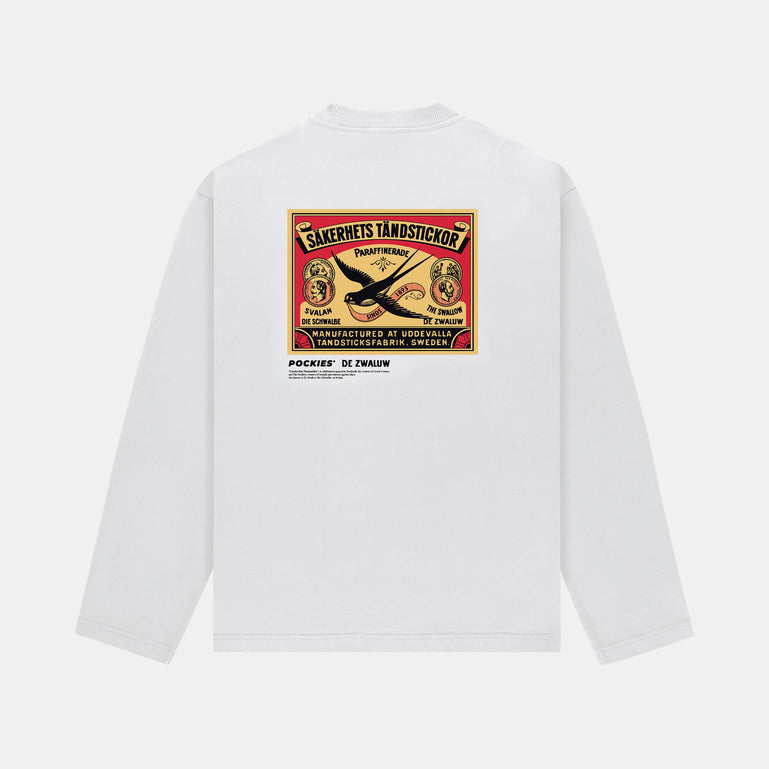 Pockies Swallow Longsleeve T-Shirt Wit