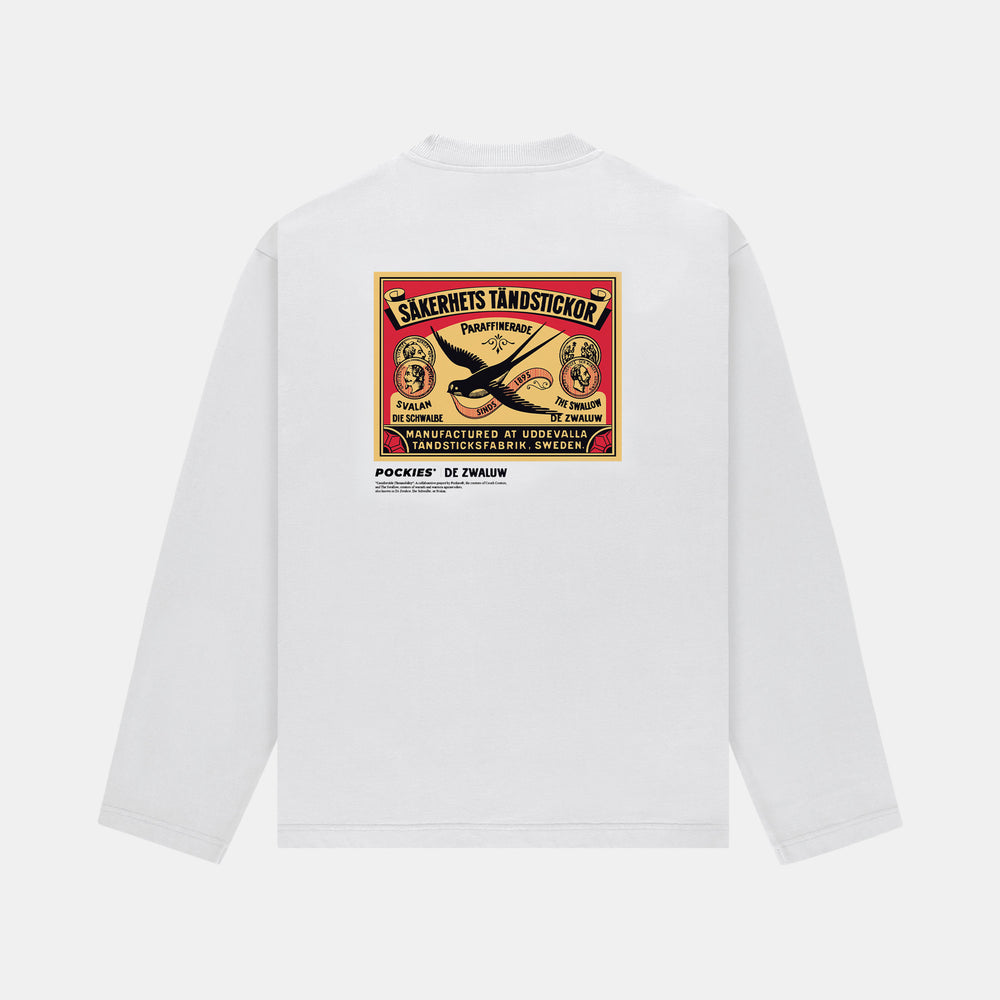 Pockies Swallow Longsleeve T-Shirt Wit