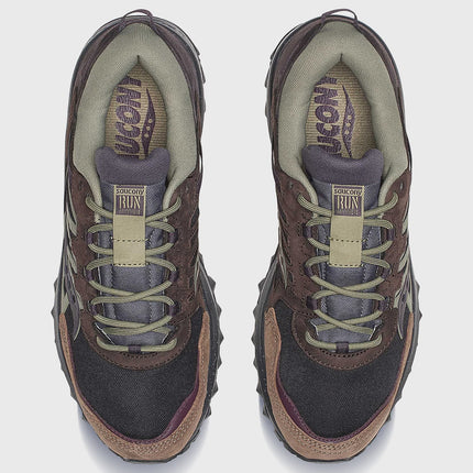 Saucony Grid Peak Zwart Groen bovenaanzicht