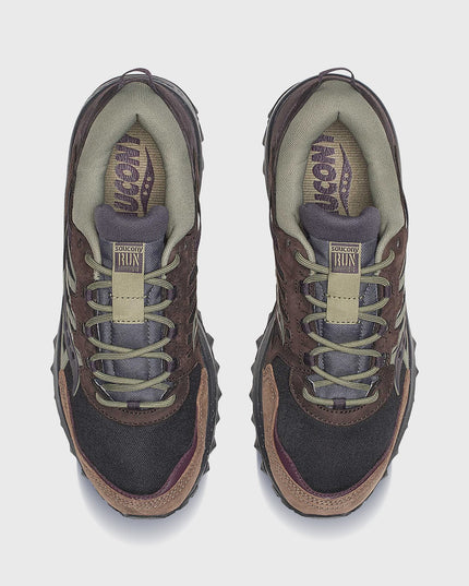 Saucony Grid Peak Zwart Groen bovenaanzicht
