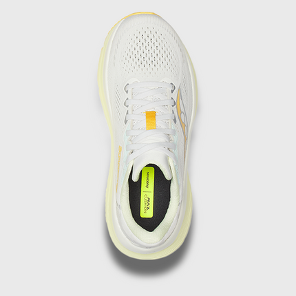 Saucony Guide 19 Hardloopschoen Wit Geel bovenkant schoen veters demping binnenzool