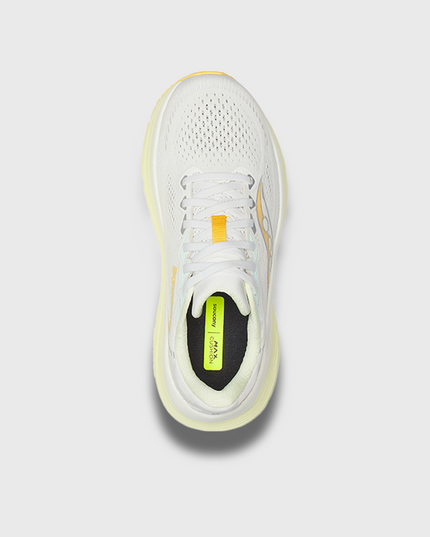 Saucony Guide 19 Hardloopschoen Wit Geel bovenkant schoen veters demping binnenzool