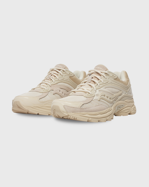 Saucony Progrid Omni 9 Sneaker Beige vooraanzicht beide schoenen