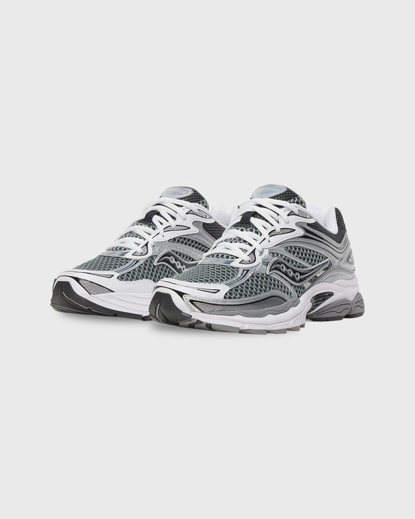 Saucony Progrid Omni 9 Sneaker Grijs Zilver vooraanzicht model 1 paar zilver