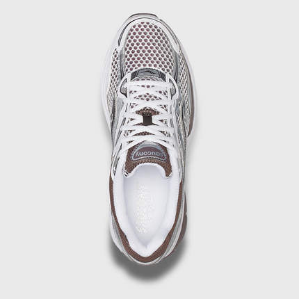 Saucony Progrid Omni 9 Sneaker Wit Bruin bovenaanzicht schoen upper insole laces
