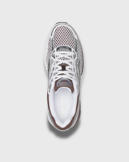 Saucony Progrid Omni 9 Sneaker Wit Bruin bovenaanzicht schoen upper insole laces