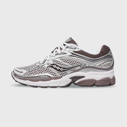 Saucony Progrid Omni 9 Sneaker Wit Bruin zijaanzicht linkerschoen
