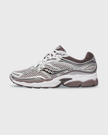 Saucony Progrid Omni 9 Sneaker Wit Bruin zijaanzicht linkerschoen