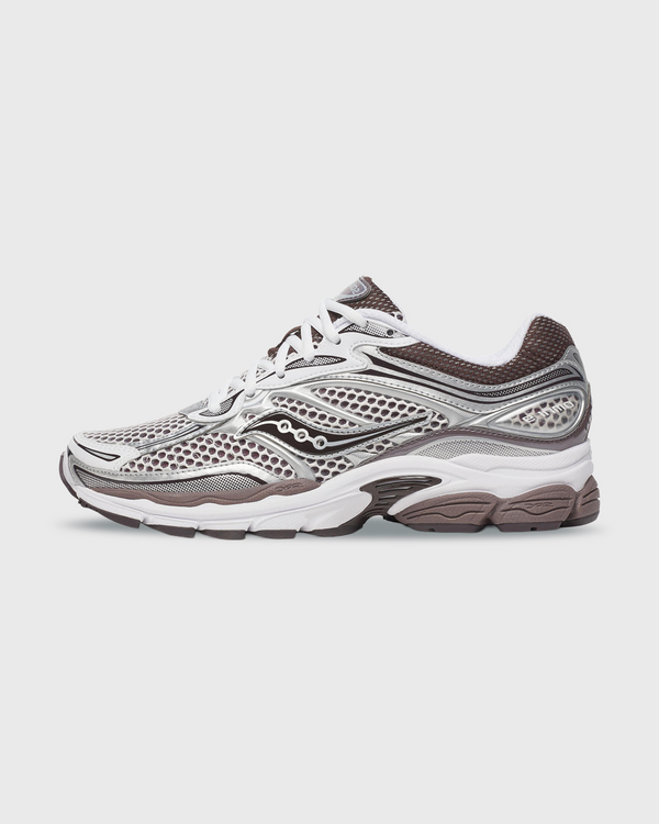 Saucony Progrid Omni 9 Sneaker Wit Bruin zijaanzicht linkerschoen