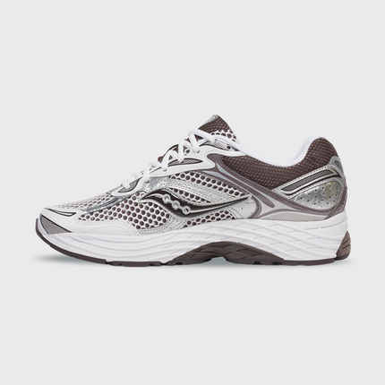 Saucony Progrid Omni 9 Sneaker Wit Bruin zijaanzicht binnenkant schoen