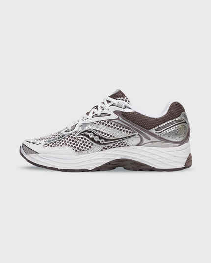Saucony Progrid Omni 9 Sneaker Wit Bruin zijaanzicht binnenkant schoen