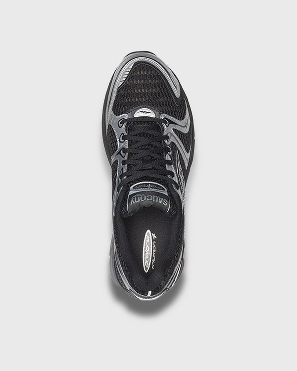 Saucony Progrid Triumph 4 Sneaker Zwart Zilver bovenkant schoen insole veters upper