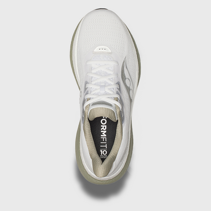 Saucony Triumph 23 Hardloopschoen Wit Groen bovenaanzicht veters insole