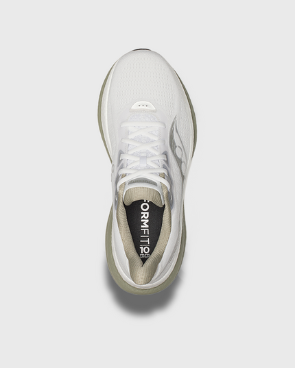 Saucony Triumph 23 Hardloopschoen Wit Groen bovenaanzicht veters insole