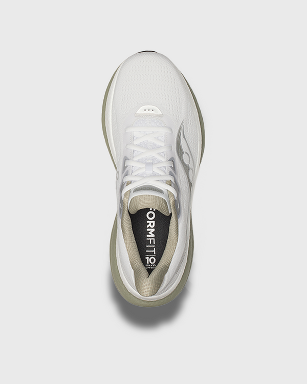 Saucony Triumph 23 Hardloopschoen Wit Groen bovenaanzicht veters insole