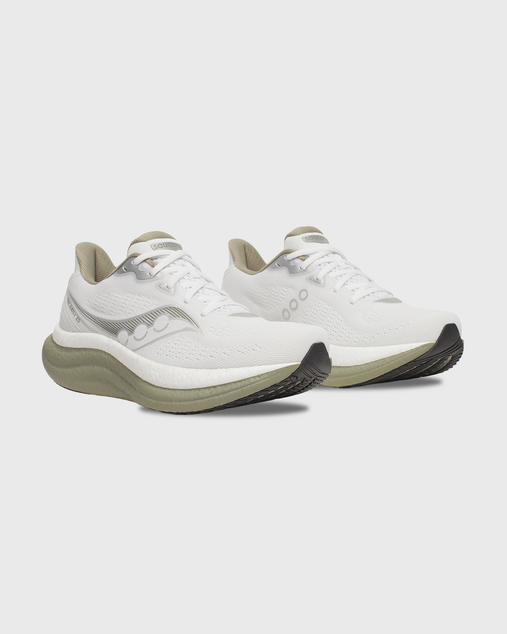 Saucony Triumph 23 Hardloopschoen Wit Groen zijaanzicht linkerkant buitenkant