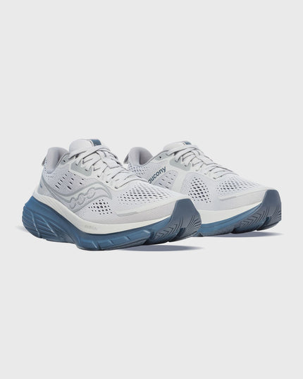 Saucony Guide 18 Hardloopschoen Grijs / Blauw zijaanzicht witte achtergrond