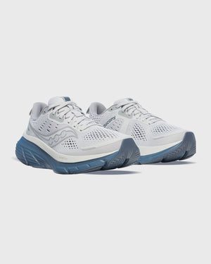 Saucony Guide 18 Hardloopschoen Grijs / Blauw zijaanzicht witte achtergrond