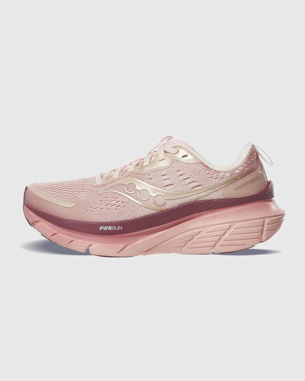 Saucony Guide 18 Hardloopschoen Roze Neusaanzicht logo