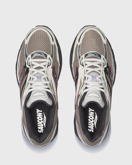 Saucony Progrid Omni 9 Sneaker Beige bordeaux Bovenaanzicht binnenkant schoen