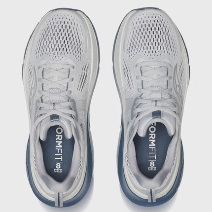 Saucony Guide 18 Hardloopschoen Grijs / Blauw Bovenaanzicht witte achtergrond
