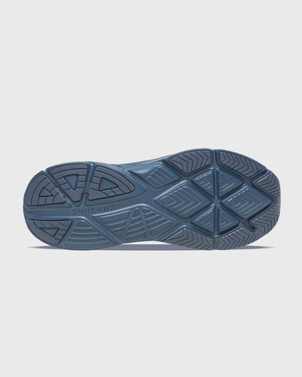 Saucony Guide 18 Hardloopschoen Grijs / Blauw zoolaanzicht witte achtergrond
