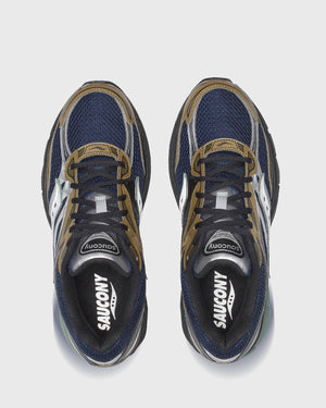 Saucony Progrid Omni 9 Sneaker Navy/bruin Bovenaanzicht