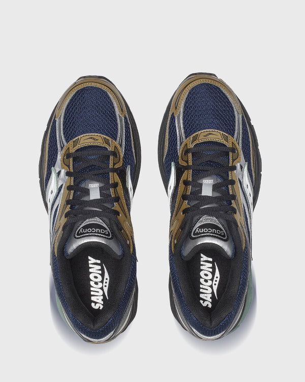 Saucony Progrid Omni 9 Sneaker Navy/bruin Bovenaanzicht