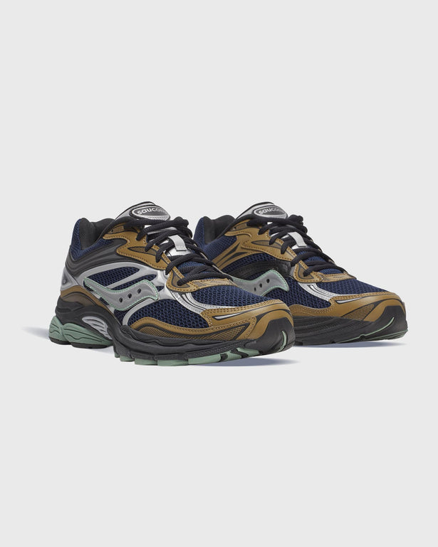 Saucony Progrid Omni 9 Sneaker Navy/bruin zijaanzicht
