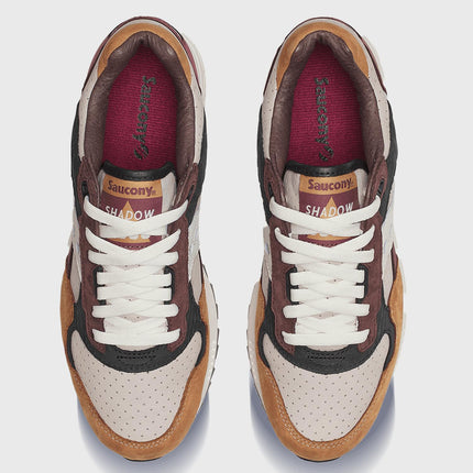 Saucony Shadow 5000 Leer Sneaker Bruin / Beige bovenaanzicht