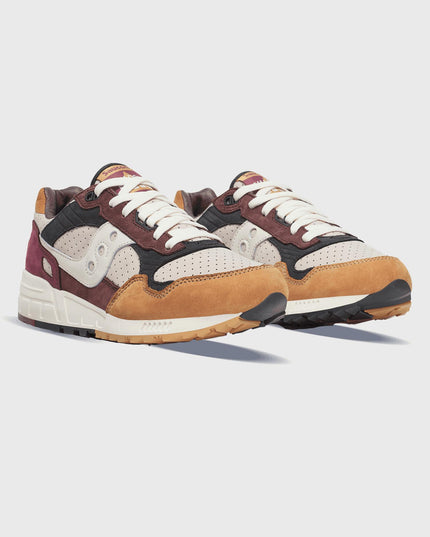 Saucony Shadow 5000 Leer Sneaker Bruin / Beige zijaanziht