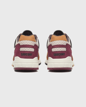 Saucony Shadow 5000 Leer Sneaker Bruin / Beige achteraanzicht