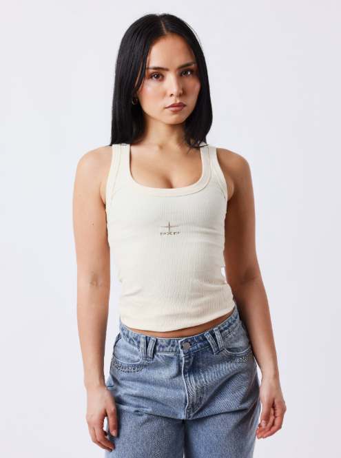 Project X Paris Dames Tank-Top Beige