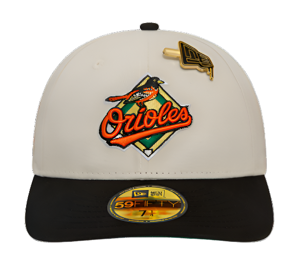 Baltimore-Orioles-MLB-Pin-Laag-Profiel-59FIFTY-Fitted-Cap-Rechte-Voorkant