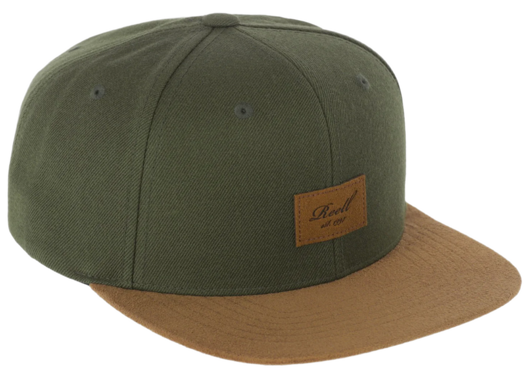 Casquette Snapback Reell en Daim Vert Olive