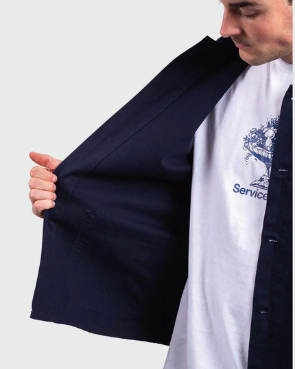Service Works Canvas Chore Shirt Donkerblauw binnenkant 