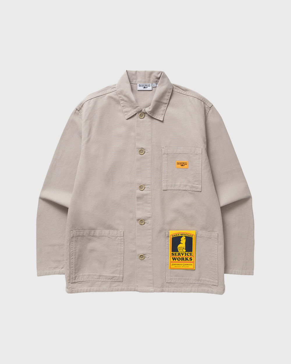 Service Works Canvas Chore Shirt Grijs vooraanzicht 