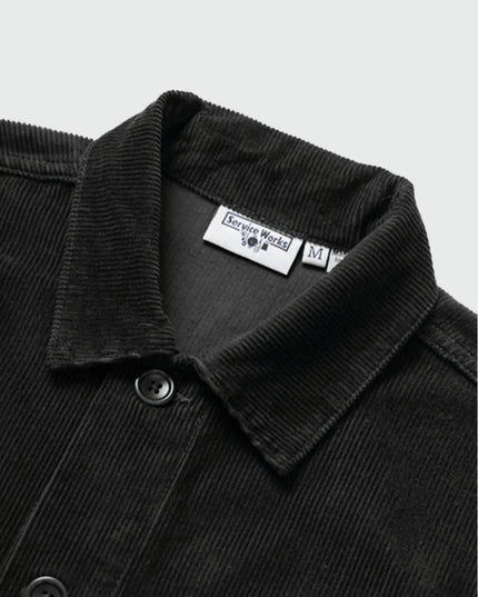 Service Works Canvas Chore Shirt Zwart collar