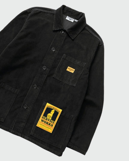 Service Works Canvas Chore Shirt Zwart schuin