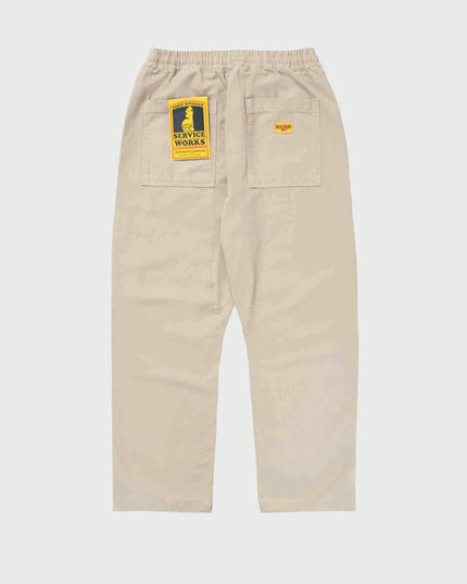 Service Works Classic Chef Pants Creme achteraanzicht