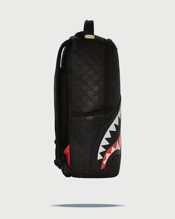 Sprayground Sharks in Paris Rugzak Zwart zijaanzicht