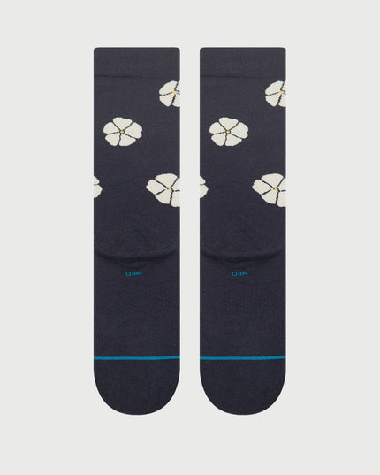 Stance Sokken Floral Crew Navy achteraanzicht