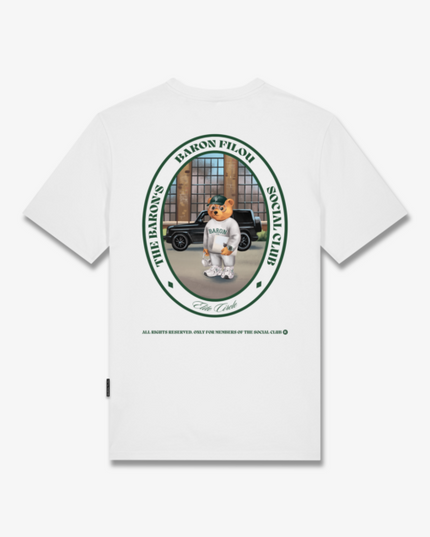 T-shirt Baron Filou Oval Backprint CXLVII Blanc