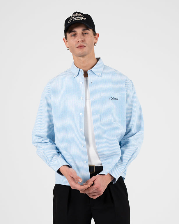 Prohibited The Oxford Button Down Overhemd Blauw