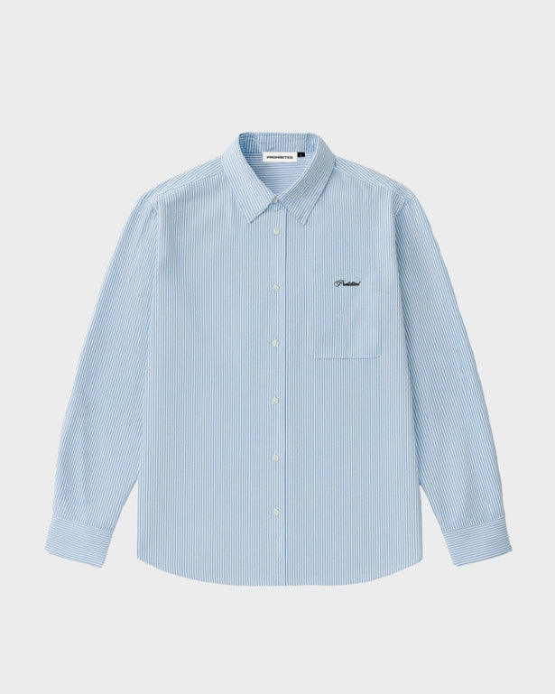 Prohibited The Oxford Button Down Overhemd Blauw