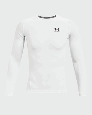 Under Armour Compression Shirt Longsleeve Wit vooraanzicht