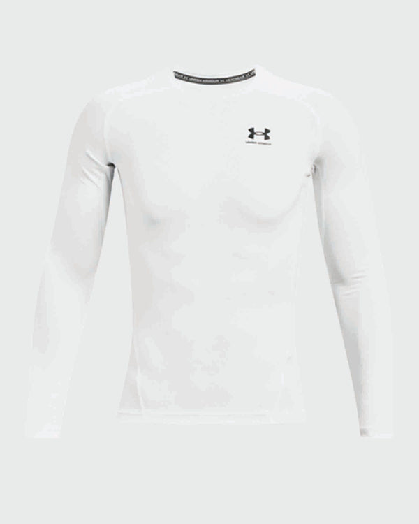 Under Armour Compression Shirt Longsleeve Wit vooraanzicht