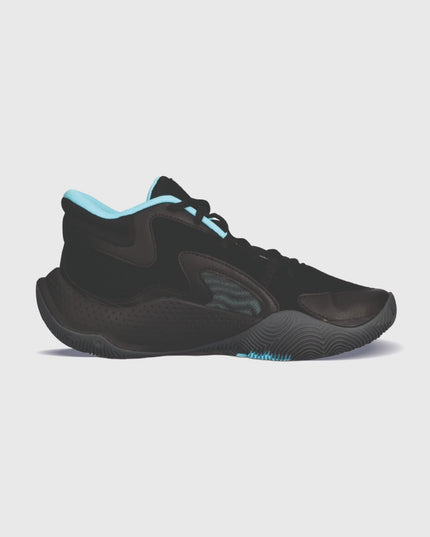 GS JET ’25 Basketbalschoen Zwart – Under Armour Neusaanzich rechts