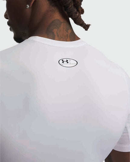 Under Armour Compression Shirt Shortsleeve Wit cu achter
