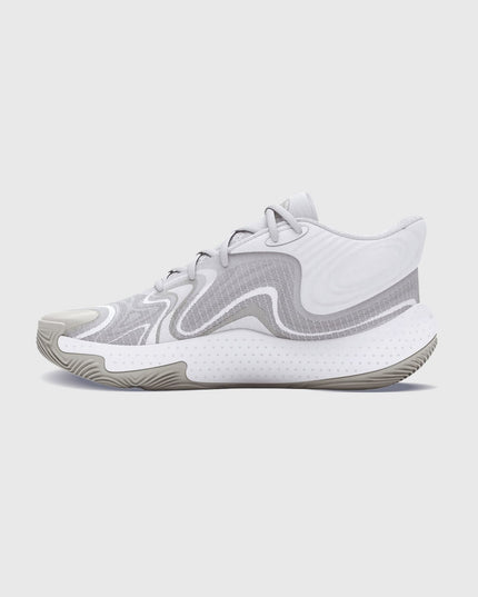 Under Armour Spawn 6 White Linkeraanzicht witte achtergrond